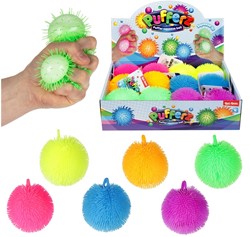 PUFFERZ Kneedbare pufferbal foam 8cm 90gr 6 assorti(12 in display)